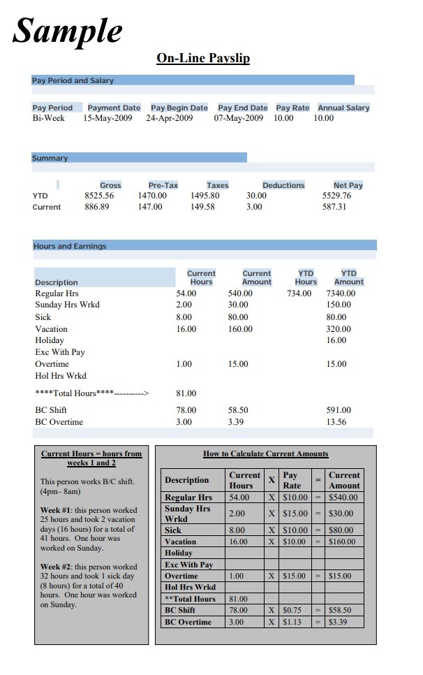 Payslip Template | Word, Excel & PDF Formats | Free Payslip Templates