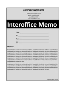 interoffice memo template