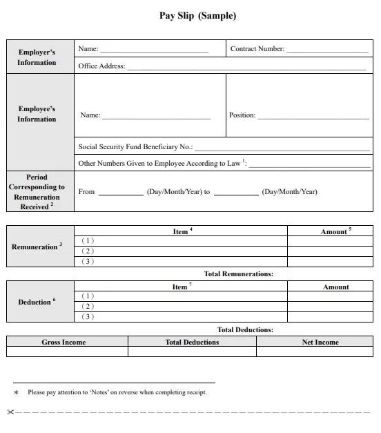 Blank Payslip Template