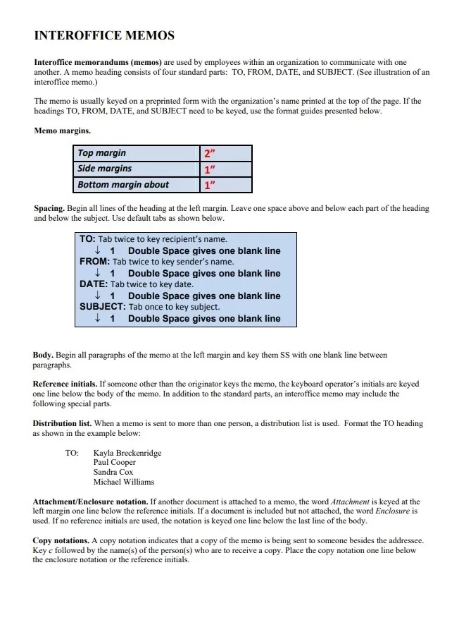 Interoffice Memo Template PDF