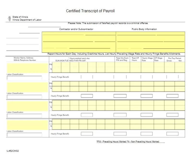 Certified Payroll Template