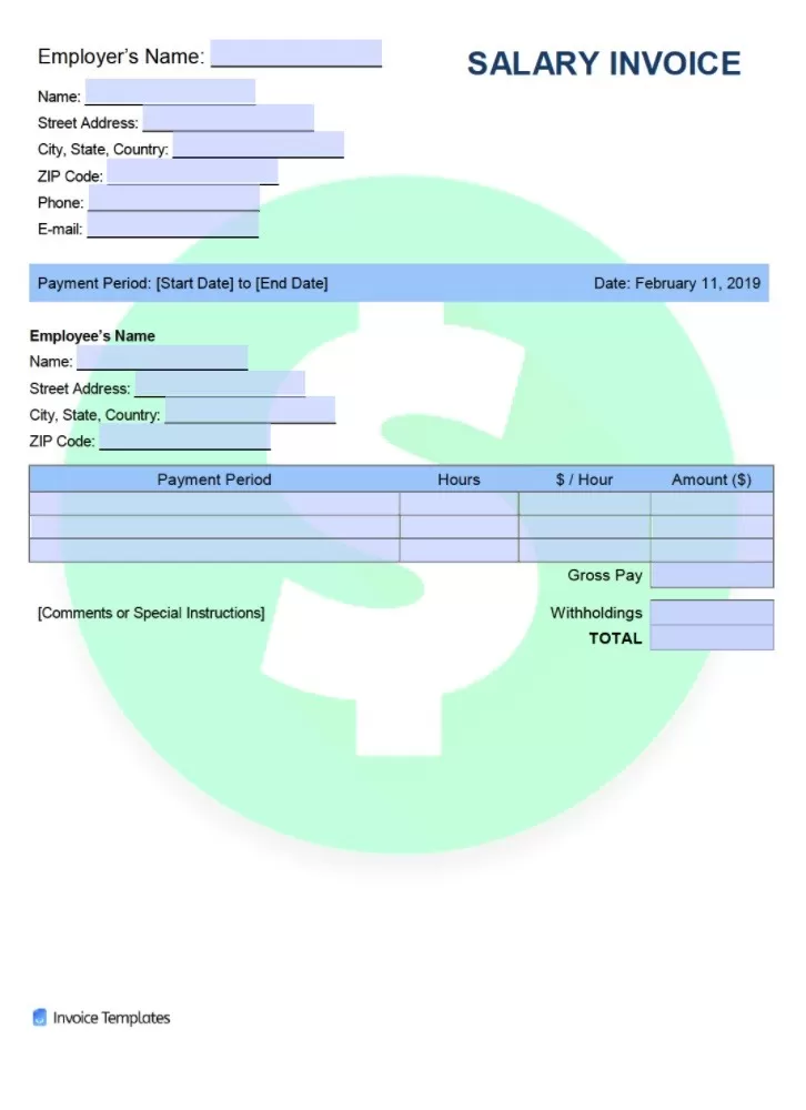 Salary Invoice Template