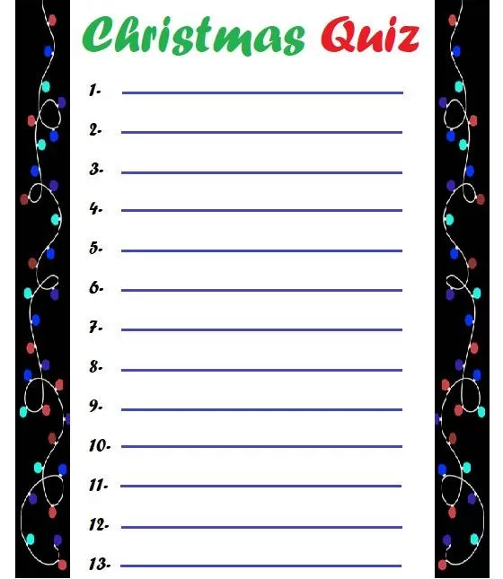 Christmas Quiz Example