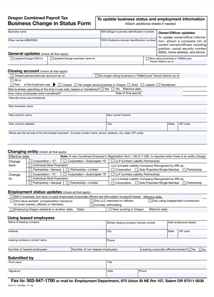 Pay Change Form