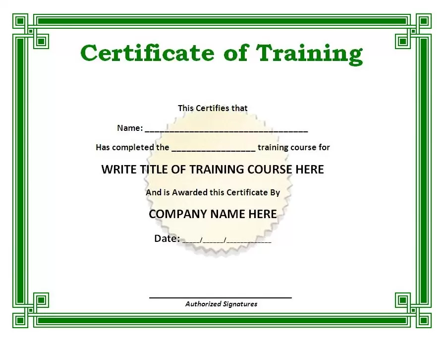 Employee Training Certificate Template